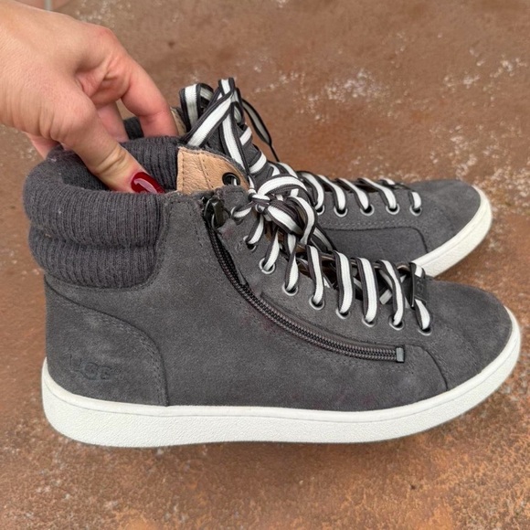 UGG Shoes - UGG Women's Olive Trainer high-top sneakers in charcoal grey suede sz 7.5